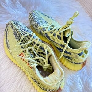 Yellow and Blue Knit authentic Yeezy Sneakers-used